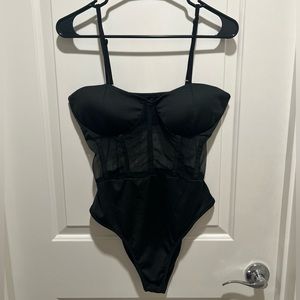 Sheer Mesh Corset Bodysuit